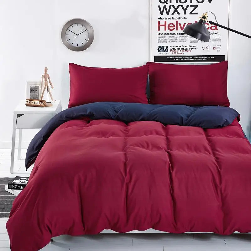 45New Bedding Sets Simple Color Lake Blue Striped Bed Sheet Duver Quilt Cover Pillowcase Soft Silver Gray King Queen Full Twin