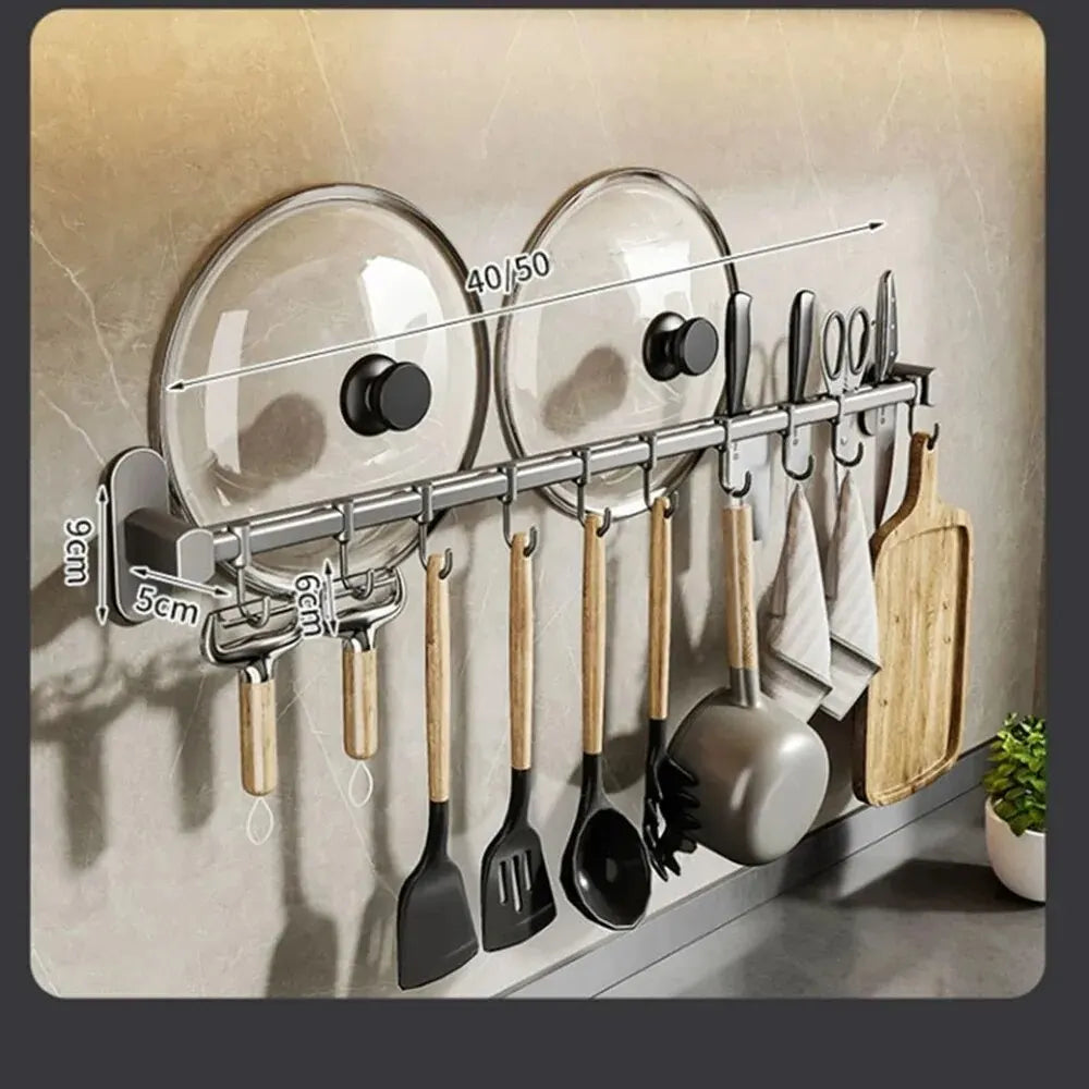 Kitchen Organizer Hooks Wall Hangers Rack for Kitchen Utensils Knife Holder Cutting Board Spoon Lid Storage Accessories