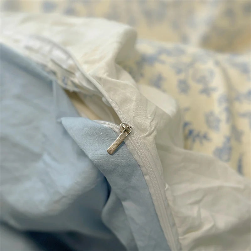 Korean Style Bedding Set with Pillowcase bed sheet Single Full Size Bed Linen Duvet Cover Set Queen/King Double Comforter Cover