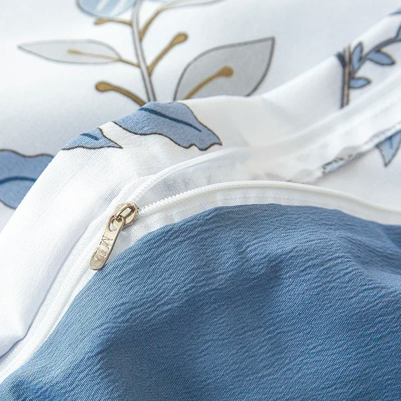 1pc Flower Printed Duvet Cover Washed Cotton housse de couette 이불커버 Single/Queen/King funda nordica cama 90(without pillowcase)