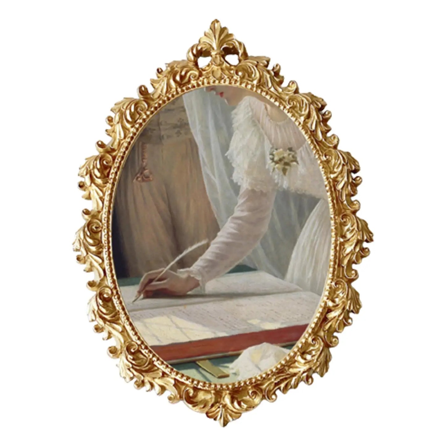 Picture Frame Antique Style Floral Embossed Frame Baroque Photo Frame for Home Office Living Room Hallway Decoration