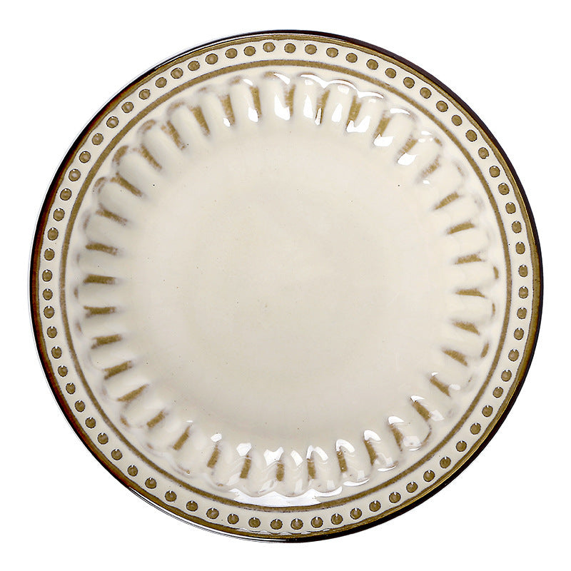 Ceramic Creative Western Food Plate Steak Spaghetti Plate Creative Western Food Plate Set Of 6 For Cereal, Salad, Pasta, Soup, Dessert, Serving