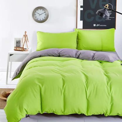 45New Bedding Sets Simple Color Lake Blue Striped Bed Sheet Duver Quilt Cover Pillowcase Soft Silver Gray King Queen Full Twin