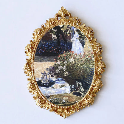 Picture Frame Antique Style Floral Embossed Frame Baroque Photo Frame for Home Office Living Room Hallway Decoration