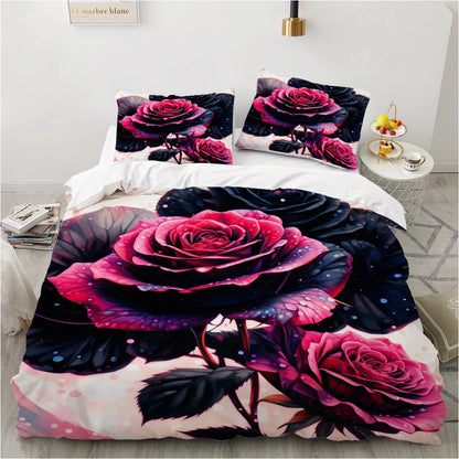 3D Floral Bedding set Duvet/Quilt/Comforter Cover sets Flower Bed Linen gray rose Design Custom King Queen Full Size 200x200