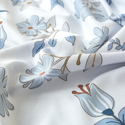 1pc Flower Printed Duvet Cover Washed Cotton housse de couette 이불커버 Single/Queen/King funda nordica cama 90(without pillowcase)