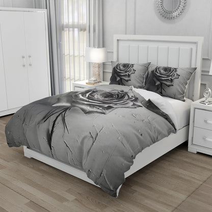 3D Floral Bedding set Duvet/Quilt/Comforter Cover sets Flower Bed Linen gray rose Design Custom King Queen Full Size 200x200