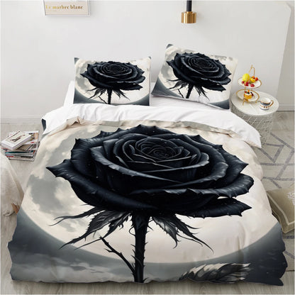 3D Floral Bedding set Duvet/Quilt/Comforter Cover sets Flower Bed Linen gray rose Design Custom King Queen Full Size 200x200