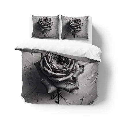 3D Floral Bedding set Duvet/Quilt/Comforter Cover sets Flower Bed Linen gray rose Design Custom King Queen Full Size 200x200